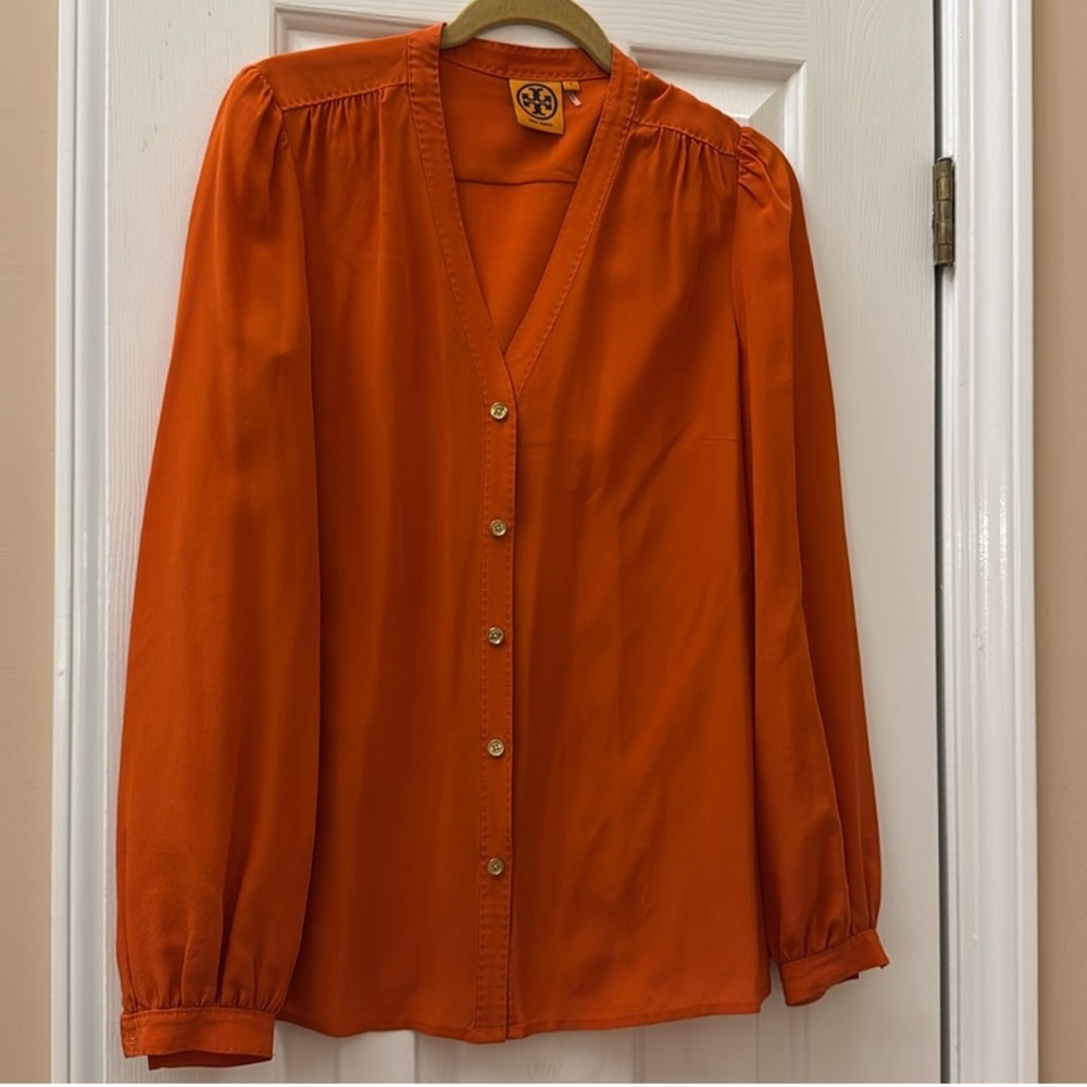 Tory Burch Button-Up Silk Blouse